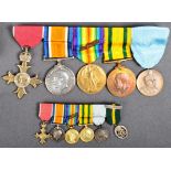 WWI FIRST & WWII SECOND WORLD WAR MEDAL GROUP - OBE - CAPTAIN FRANK J. HARRIS