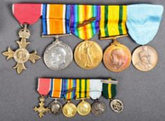 WWI FIRST & WWII SECOND WORLD WAR MEDAL GROUP - OBE - CAPTAIN FRANK J. HARRIS