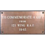 WWII SECOND WORLD WAR RAF ROYAL AIR FORCE LARGE PLAQUE