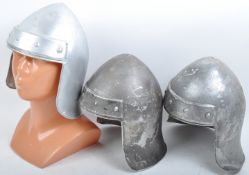 COLLECTION OF FILM PROP MEDIEVAL ENGLISH HELMETS