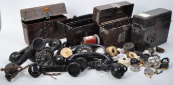 COLLECTION OF ASSORTED WWII GERMAN FIELD TELEPHONE PARTS