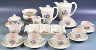 TRUDA CARTER - POOLE POTTERY - CERAMIC FLORAL TEA SERVICE