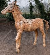 LARGE IMPRESSIVE 20TH CENTURY DRIFTWOOD SCULPTURE OF A HORSE