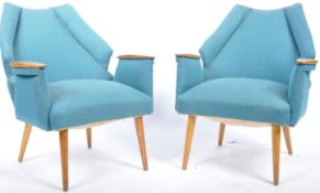 BELIEVED MIROSLAV NAVRATIL - PAIR OF OAK FRAMED WINGBACK ARMCHAIRS