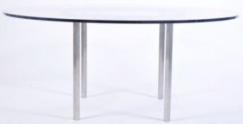 20TH CENTURY CHROME AND GLASS COFFEE CENTER TABLE