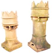 GRADUATING PAIR OF VICTORIAN STONE CHIMNEY POTS