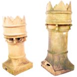 GRADUATING PAIR OF VICTORIAN STONE CHIMNEY POTS