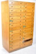 LARGE MID CENTURY GOLDEN OAK 28 DRAWER CHEST