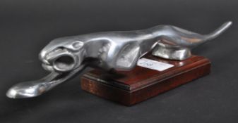 JAGUAR - 20TH CENTURY ALUMINIUM PROWLING JAGUAR STATUE