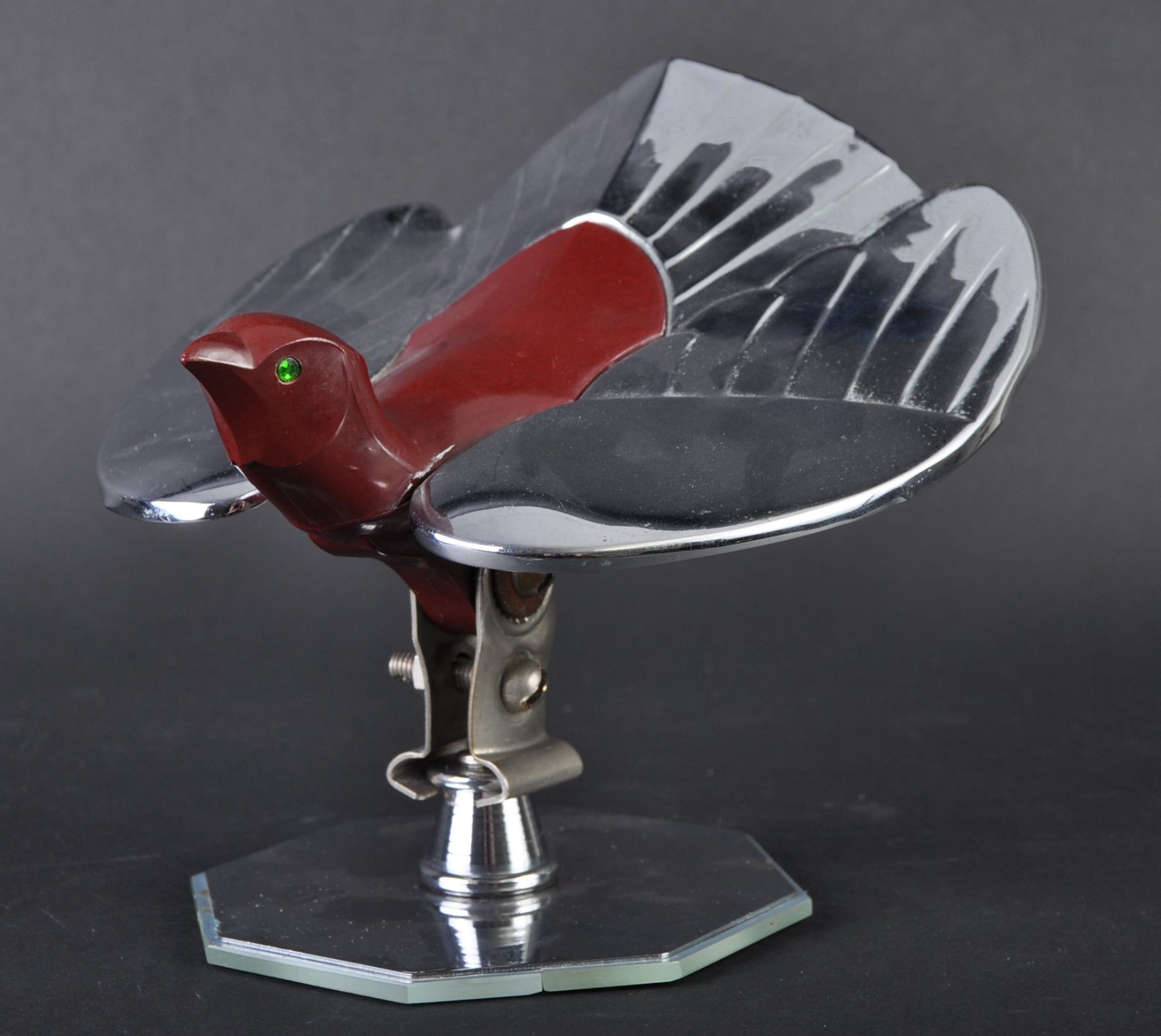 CAR MASCOT - 20TH CENTURY CHROME BIRD CAR BONNET MASCOT