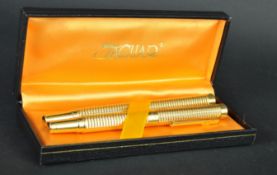 JAGUAR - 1960S CASED JAGUAR GOLD PLATED PEN SET