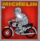 MICHELIN TYRES - ORIGINAL VINTAGE ENAMEL SCOOTER SIGN