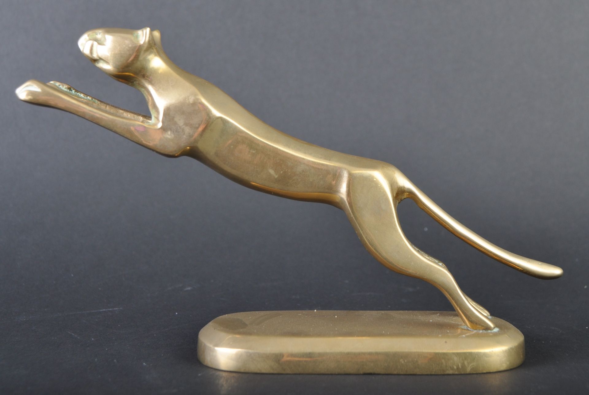 CAR BONNET MASCOT - HIMARK MADE BRASS JAGUAR TYPE LEAPER - Image 3 of 5