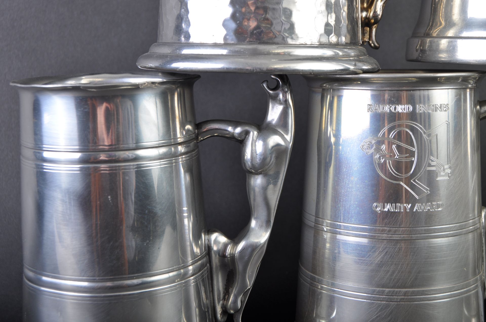 JAGUAR - COLLECTION OF SIX ORIGINAL MASCOT HANDLED PEWTER TANKARDS - Image 5 of 7