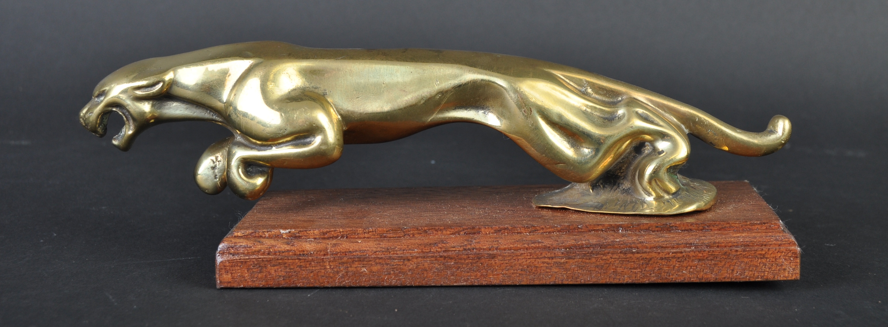 UNUSUAL CAST BRONZE JAGUAR LEAPER CAR RADIATOR MASCOT - Image 3 of 4