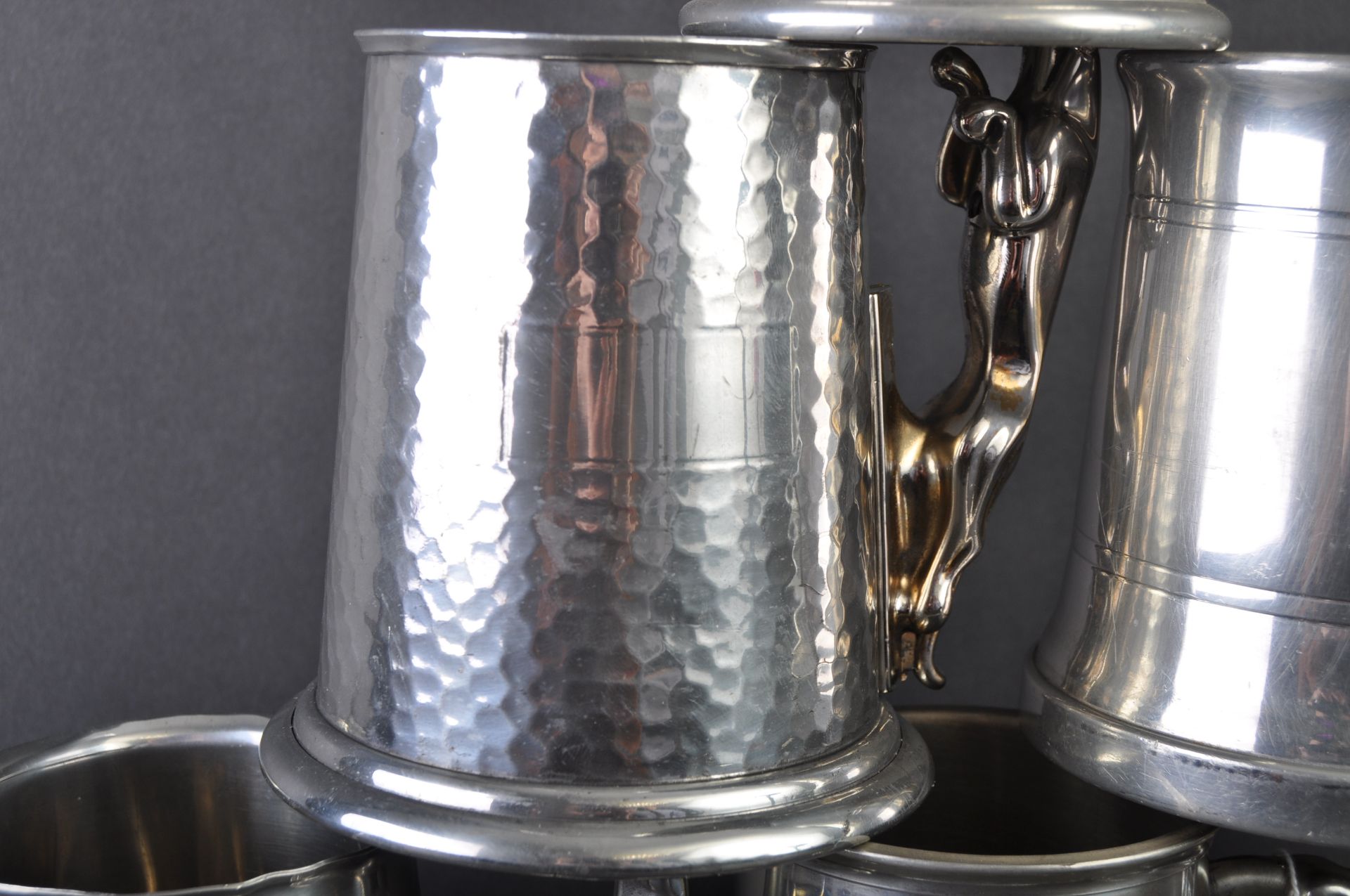 JAGUAR - COLLECTION OF SIX ORIGINAL MASCOT HANDLED PEWTER TANKARDS - Image 3 of 7