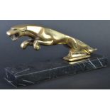 JAGUAR MASCOT - LARGE 20TH CENTURY BRASS LEAPER