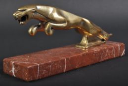 JAGUAR - VINTAGE JAGUAR LEAPER MASCOT ON MARBLE BASE