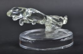 JAGUAR - 20TH CENTURY GLASS PAPERWEIGHT LEAPER MASCOT