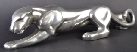 JAGUAR - LARGE 20TH CENTURY ALUMINIUM JAGUAR STATUE