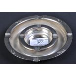 JAGUAR - VINTAGE STAINLESS STEEL JAGUAR EMBLEMED ASHTRAY