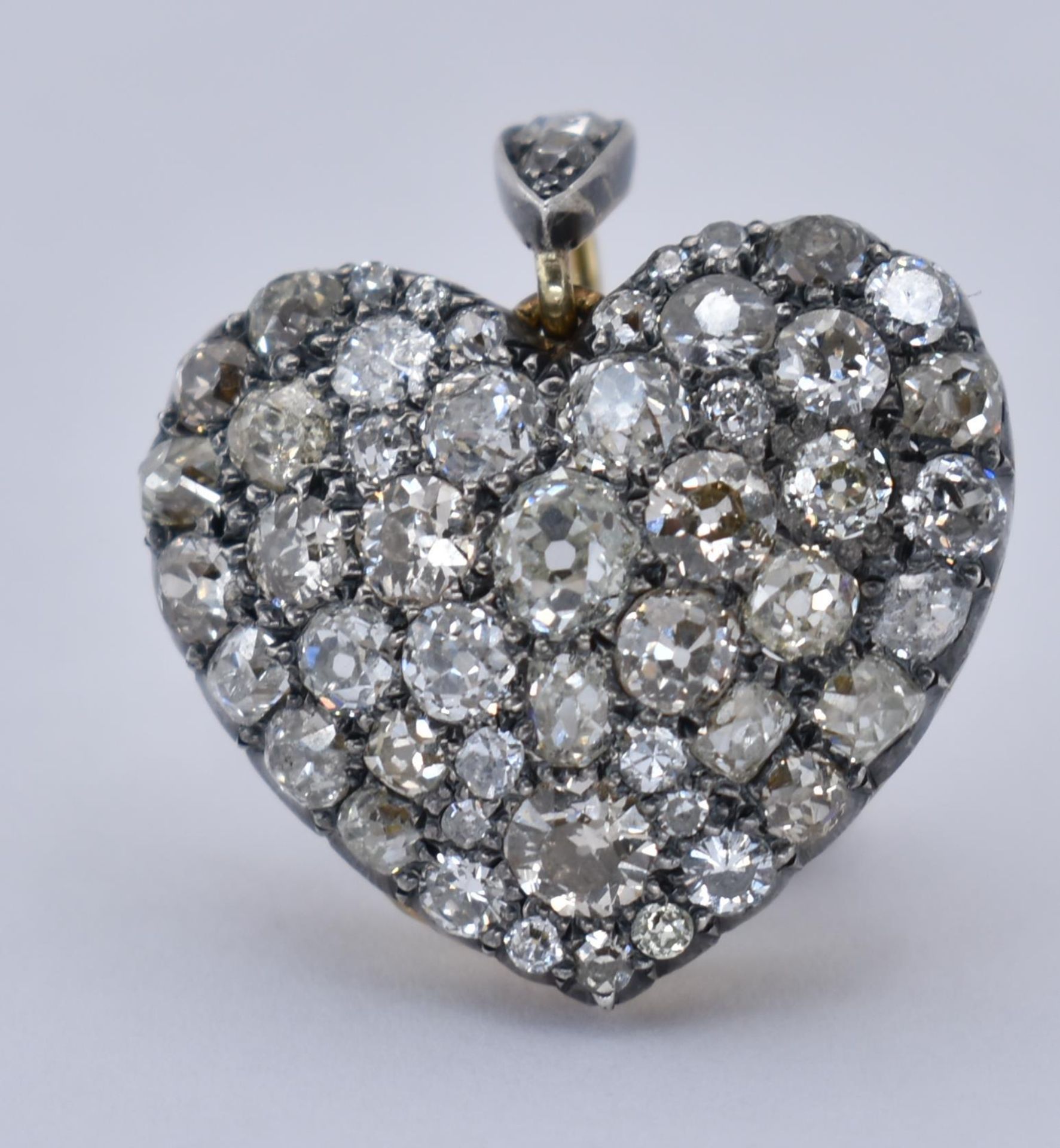 VICTORIAN DIAMOND & ROCK CRYSTAL HEART LOCK PENDANT - Image 2 of 6