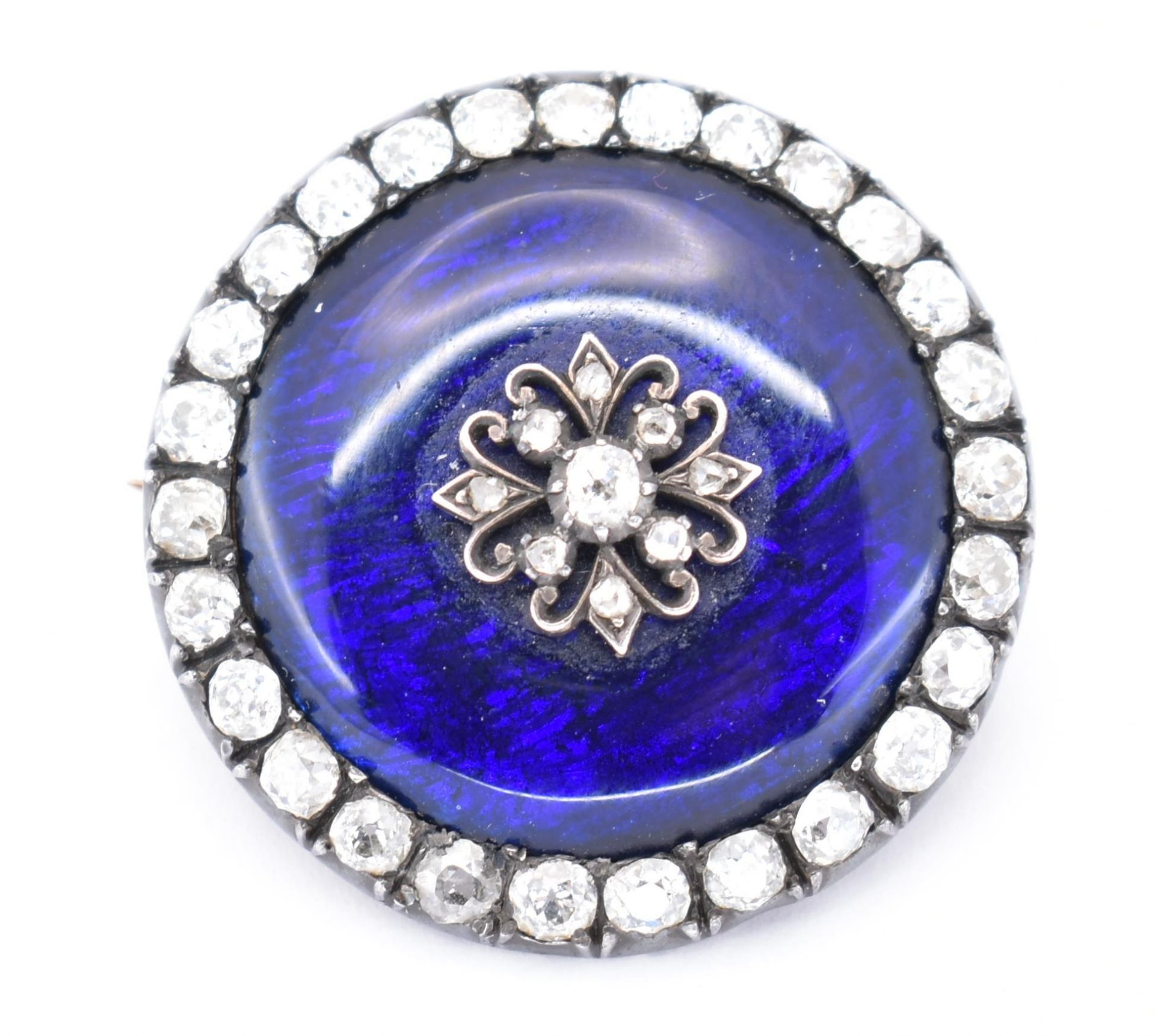 A VICTORIAN ENAMEL & DIAMOND LOCKET BROOCH - Image 2 of 7