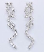 PAIR FRENCH 18CT GOLD & DIAMOND EARRINGS