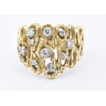 MANNER OF ALAN MARTIN GARD - 18CT GOLD DIAMOND RING