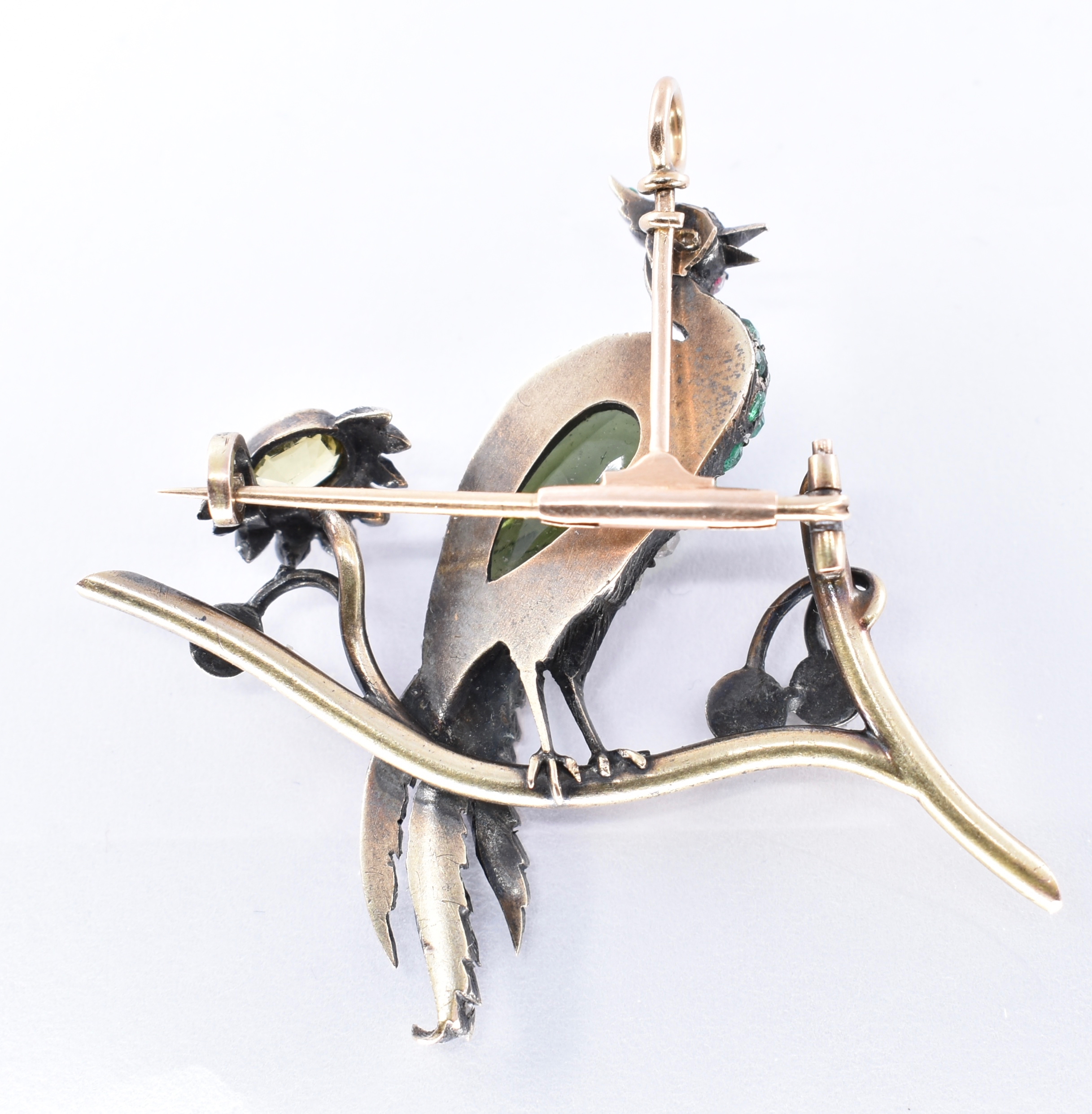 19TH CENTURY BIRD OF PARADISE FIGURAL BROOCH - Image 2 of 3