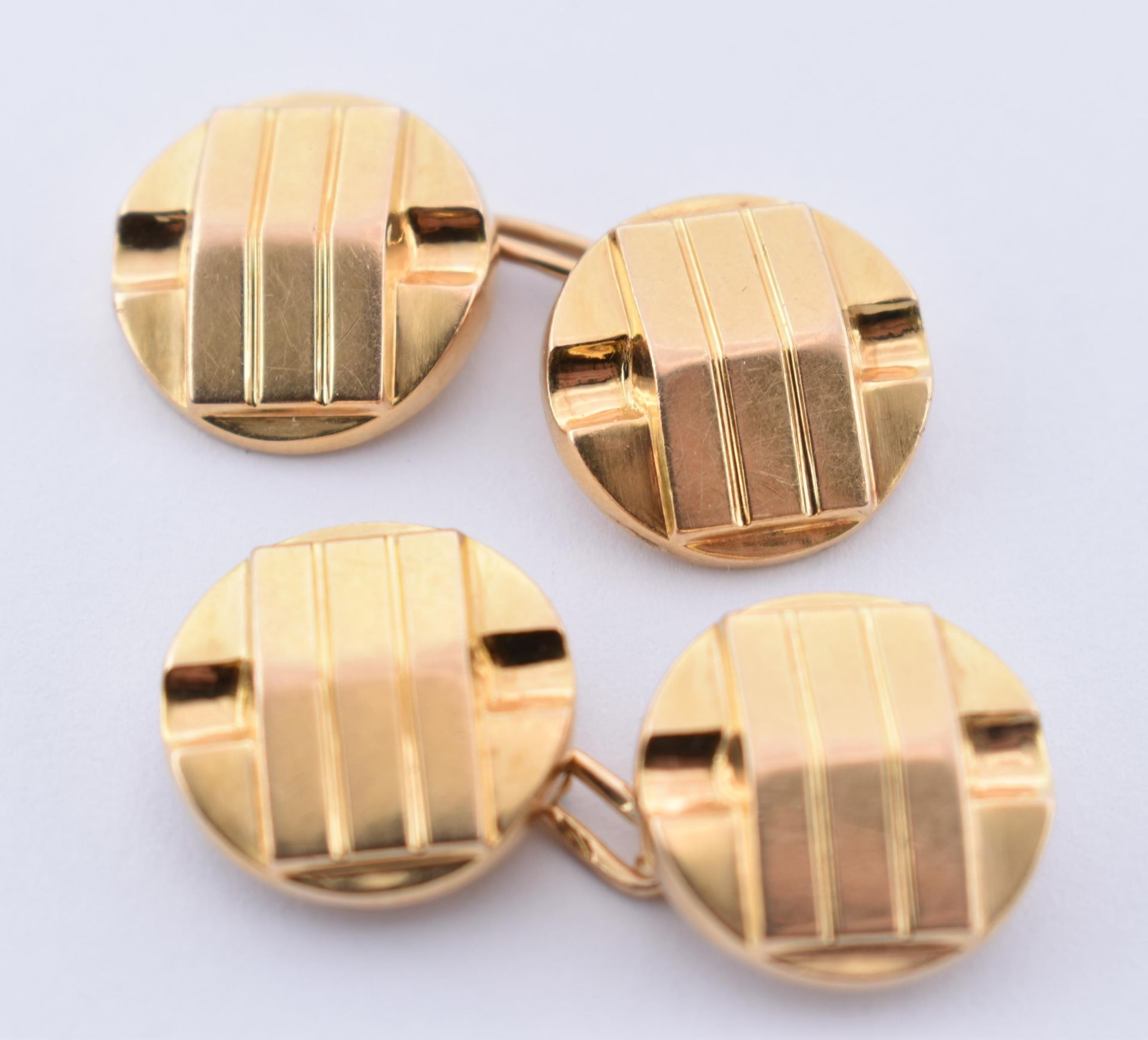 18CT GOLD FRENCH ART DECO CUFFLINKS - Image 2 of 6