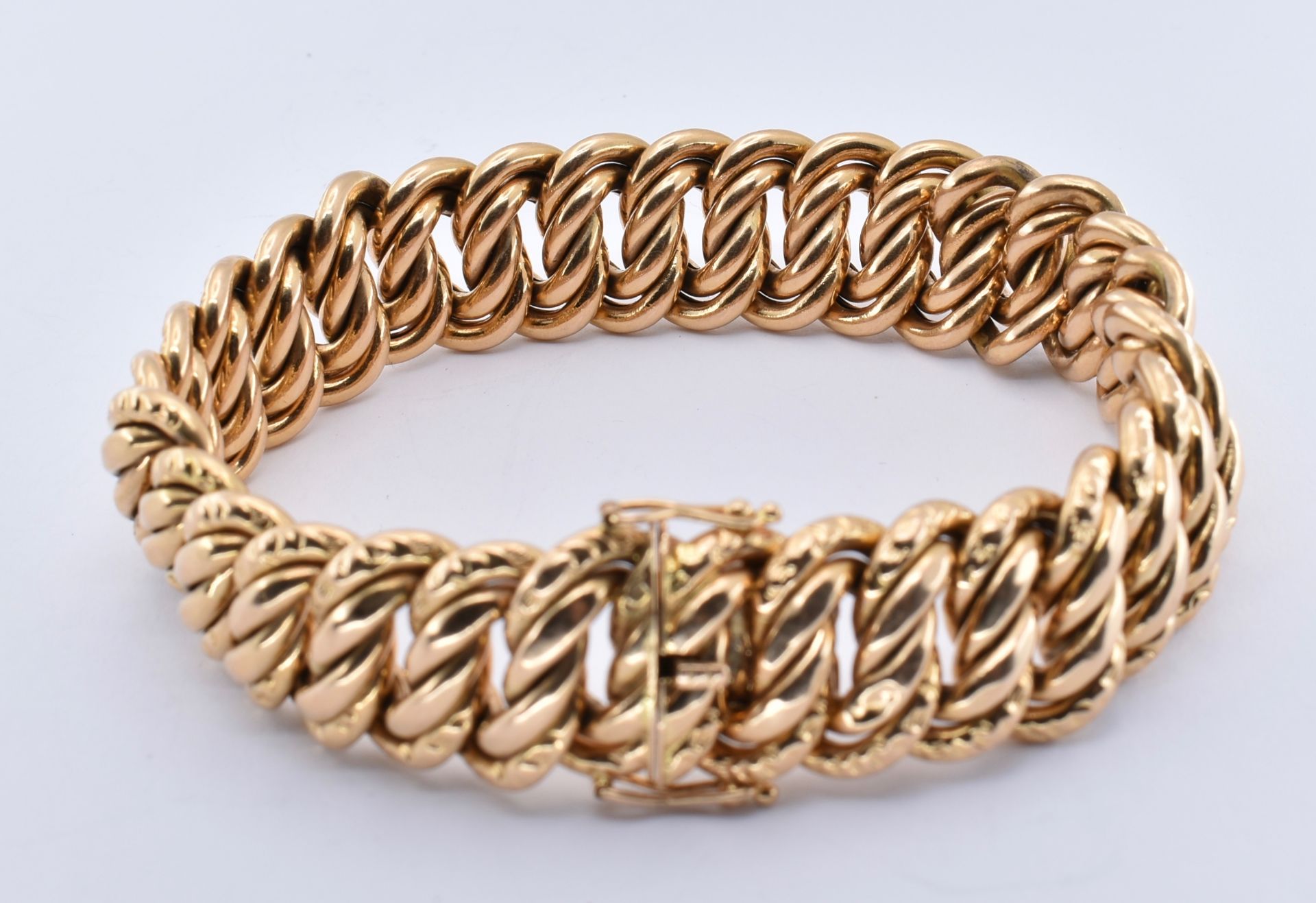 18CT GOLD FRENCH GOURMETTE BRACELET - Image 3 of 5