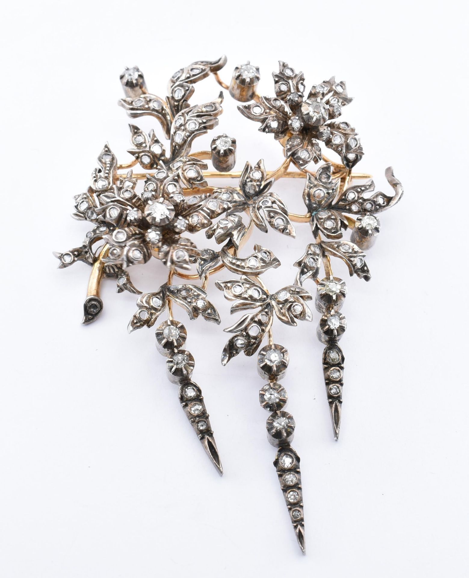 19TH CENTURY 18CT GOLD & SILVER EN TREMBLANT BROOCH - Image 2 of 6