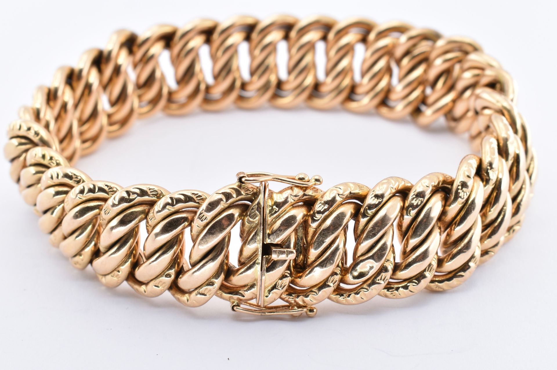 18CT GOLD FRENCH GOURMETTE BRACELET - Image 4 of 5