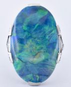 ANTIQUE BLACK OPAL & DIAMOND RING - LA CLOUCHE FRERES