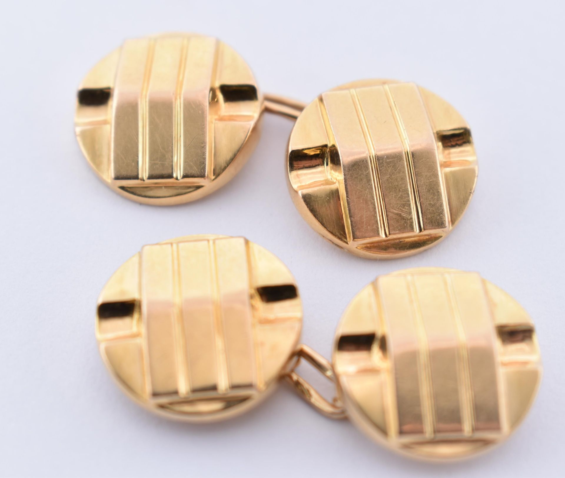 18CT GOLD FRENCH ART DECO CUFFLINKS