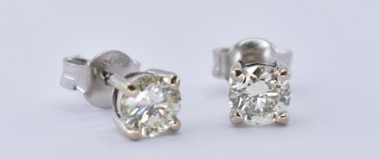 PAIR OF 18CT GOLD & DIAMOND STUD EARRINGS