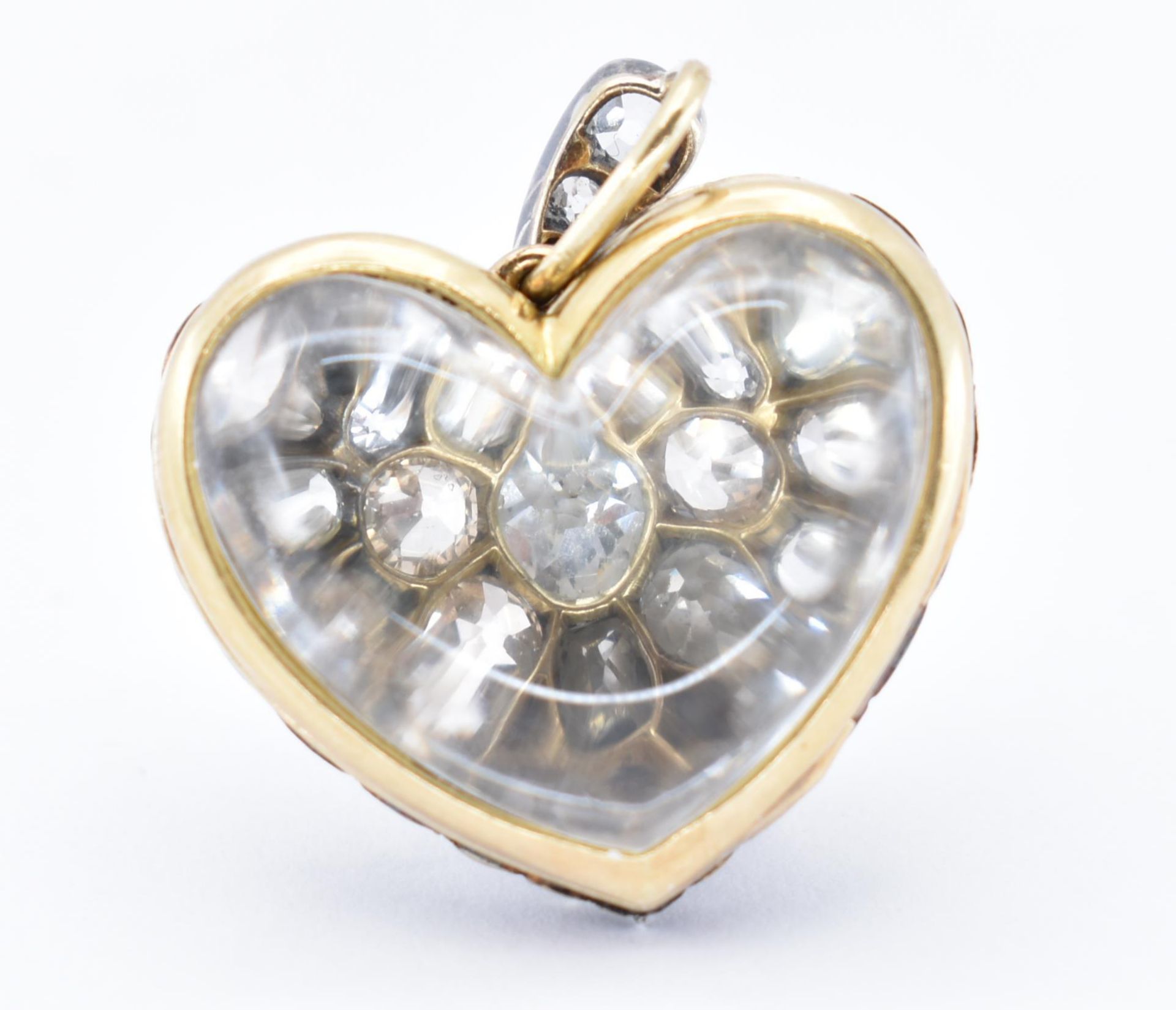 VICTORIAN DIAMOND & ROCK CRYSTAL HEART LOCK PENDANT - Image 4 of 6