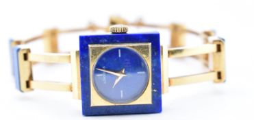 LONGINES 18CT GOLD & LAPIS LAZULI DRESS WATCH