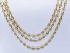 FRENCH 18CT GOLD LONG GUARD CHAIN NECKLACE