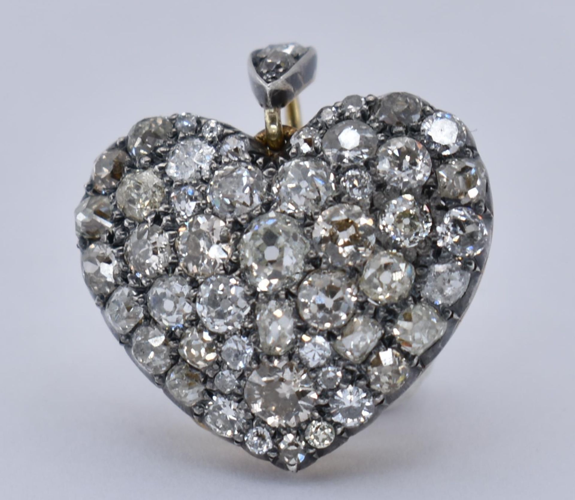 VICTORIAN DIAMOND & ROCK CRYSTAL HEART LOCK PENDANT