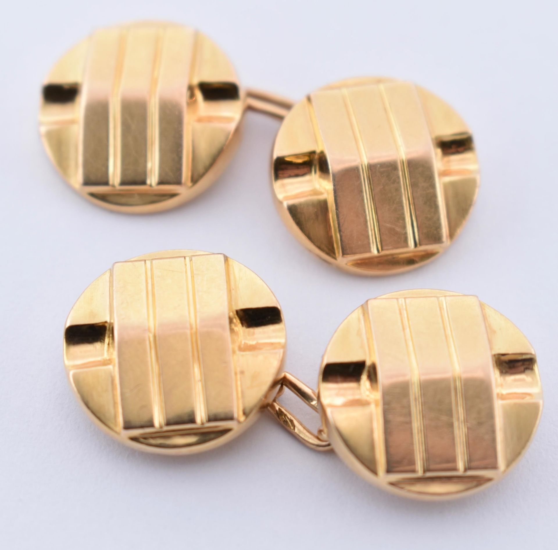 18CT GOLD FRENCH ART DECO CUFFLINKS - Image 3 of 6