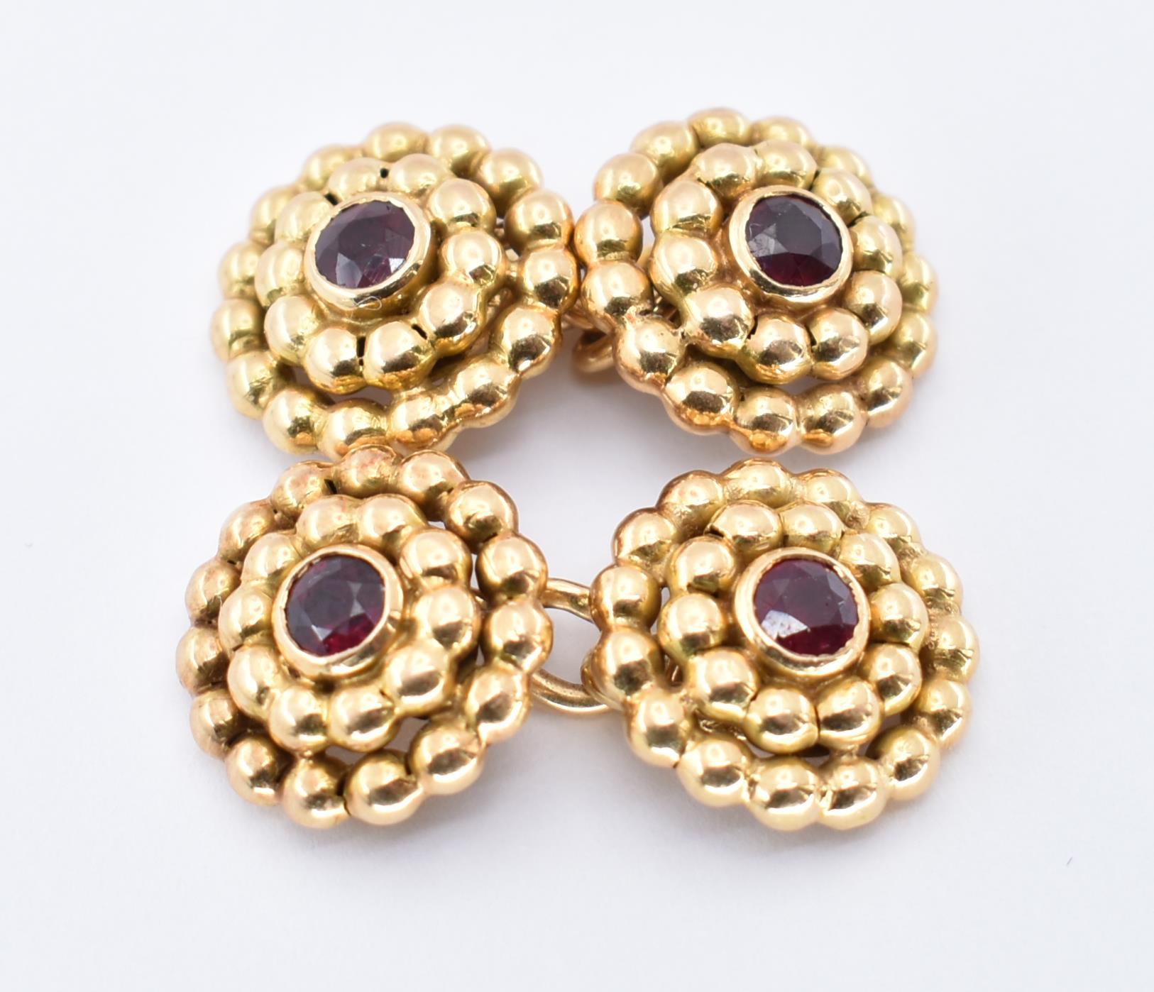 PAIR OF 18CT GOLD AND RUBY MELLERIO CUFFLINKS - Image 2 of 4