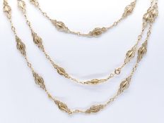 FRENCH 18CT GOLD LONG GUARD CHAIN NECKLACE