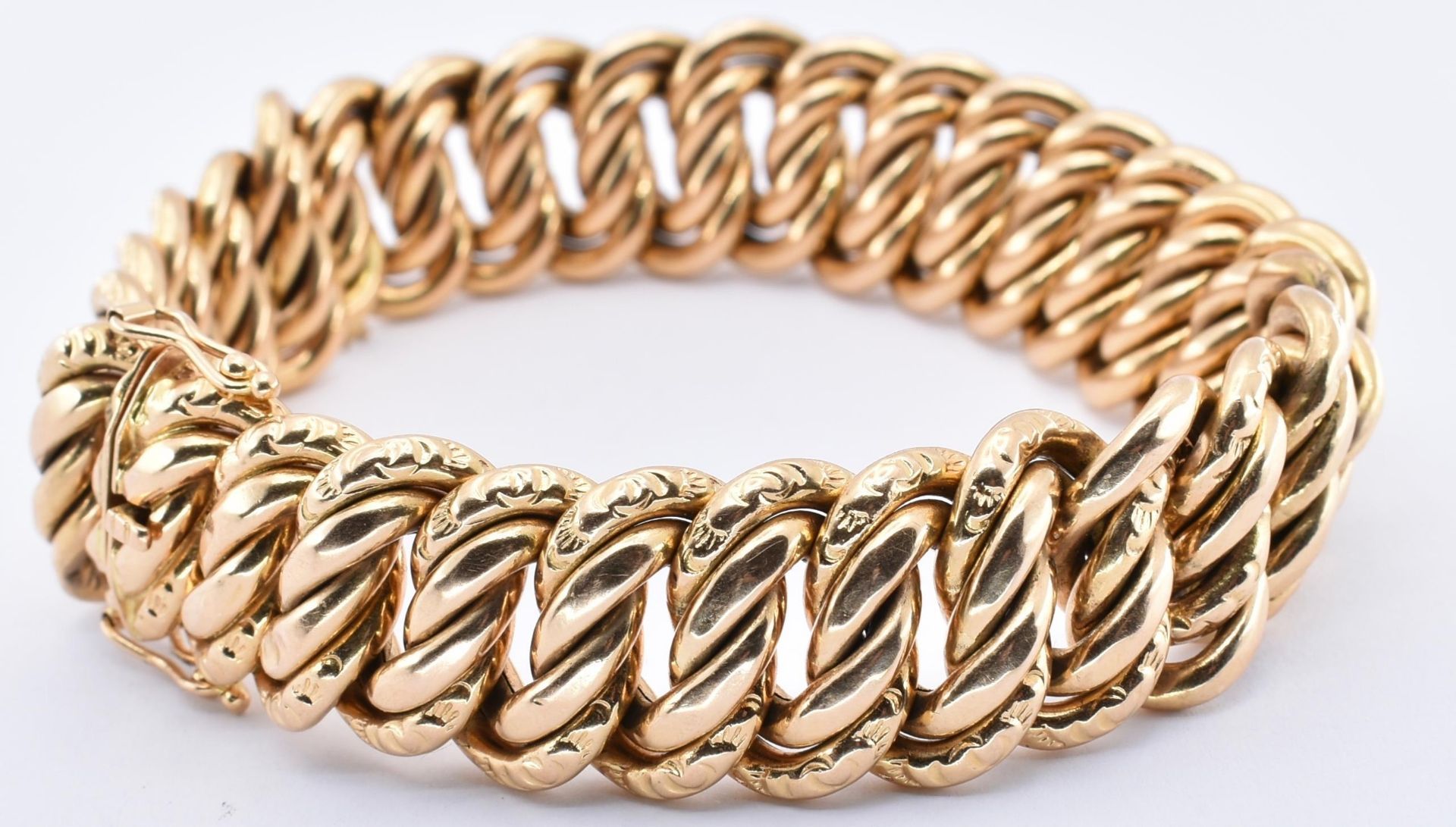 18CT GOLD FRENCH GOURMETTE BRACELET