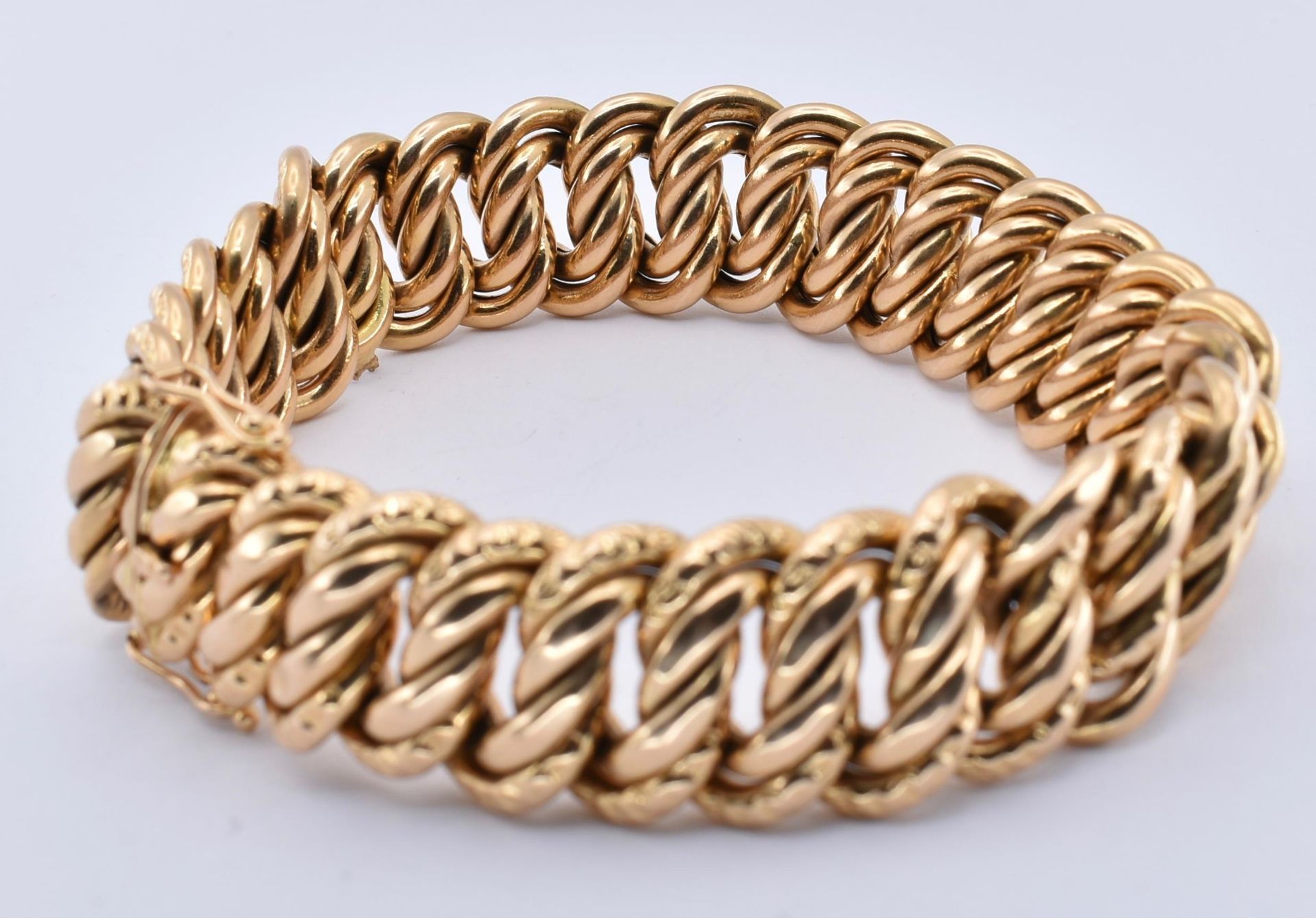 18CT GOLD FRENCH GOURMETTE BRACELET - Image 2 of 5