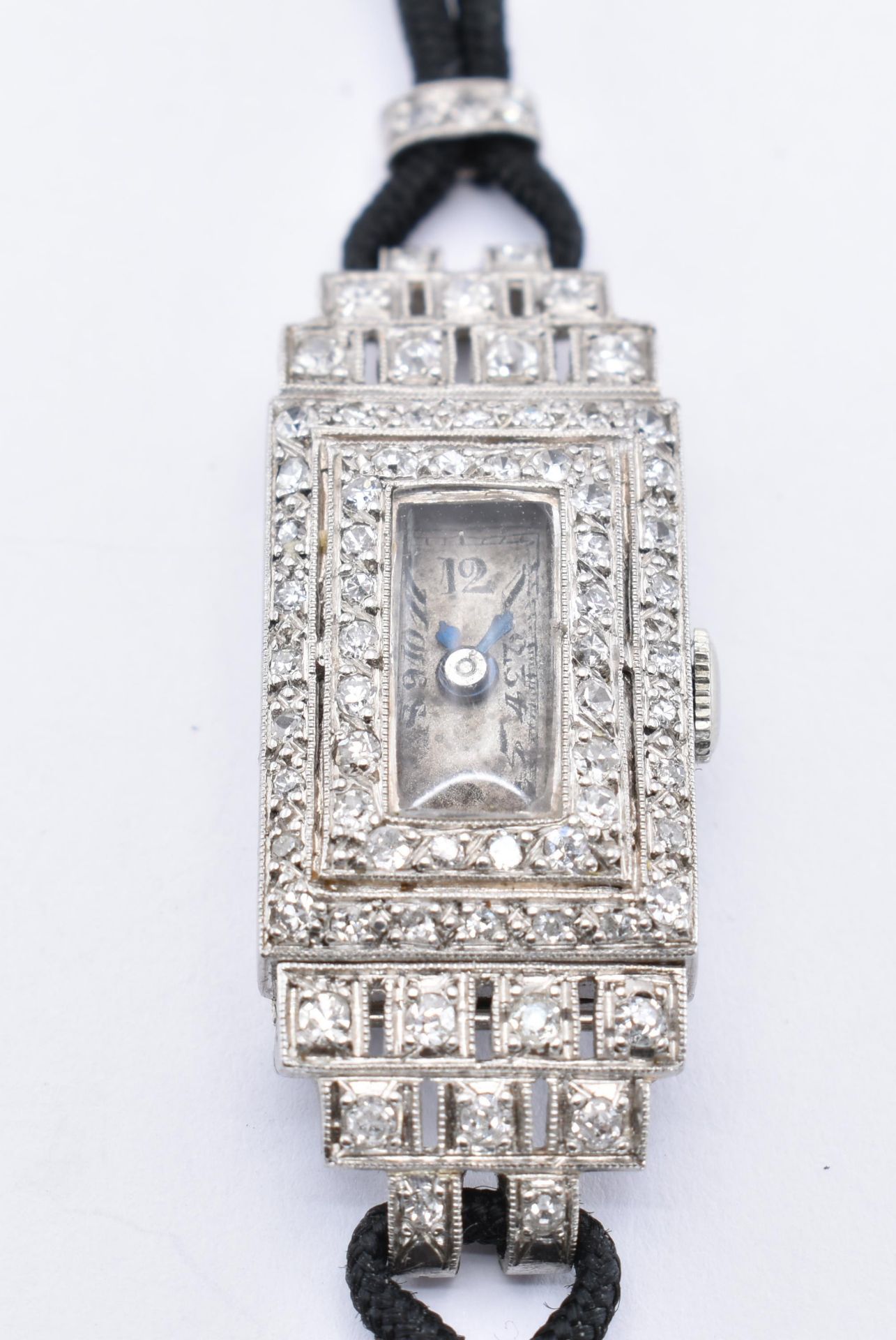 ART DECO PLATINUM AND DIAMOND COCKTAIL WATCH - Image 6 of 6