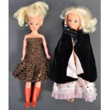 TWO ORIGINAL VINTAGE SINDY DOLLS WITH OUTFITS