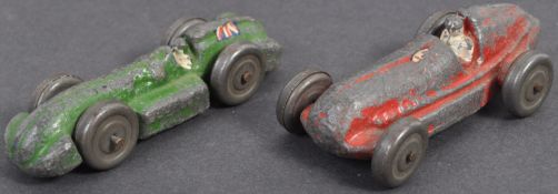 TWO EARLY 19TH CENTURY ANTIQUE LEAD RACING CARS