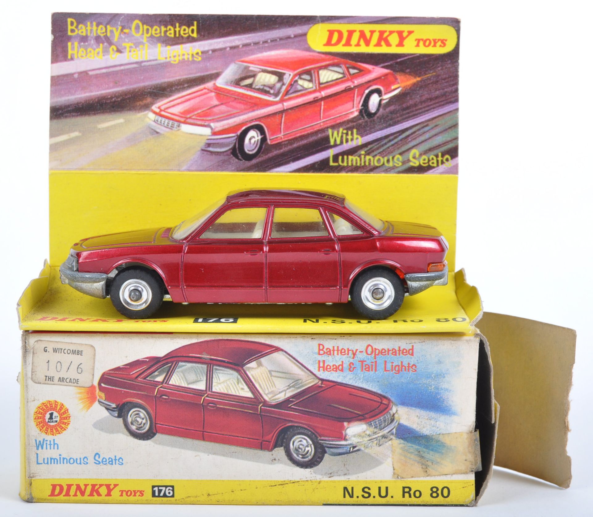 ORIGINAL VINTAGE DINKY TOYS N.S.U DIECAST MODEL CAR NO.176